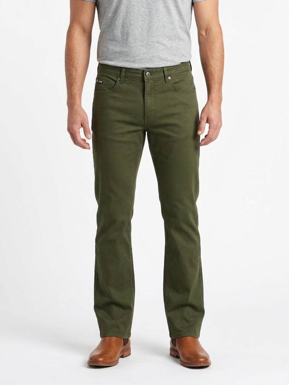 Cutter & Buck Men's Bootcut Jeans - Olive Green